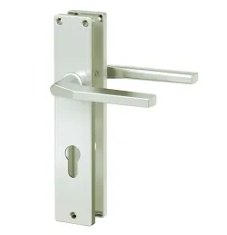 Langschild-Drücker-Garnitur ZB 4100 Alu F2 eckig Profilzylinder 4026434079340