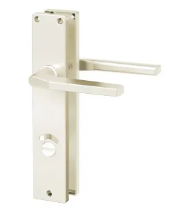 Langschild-Drücker-Garnitur ZB 4100 Alu F2 champagnerfarben eckig WC 4026434079364