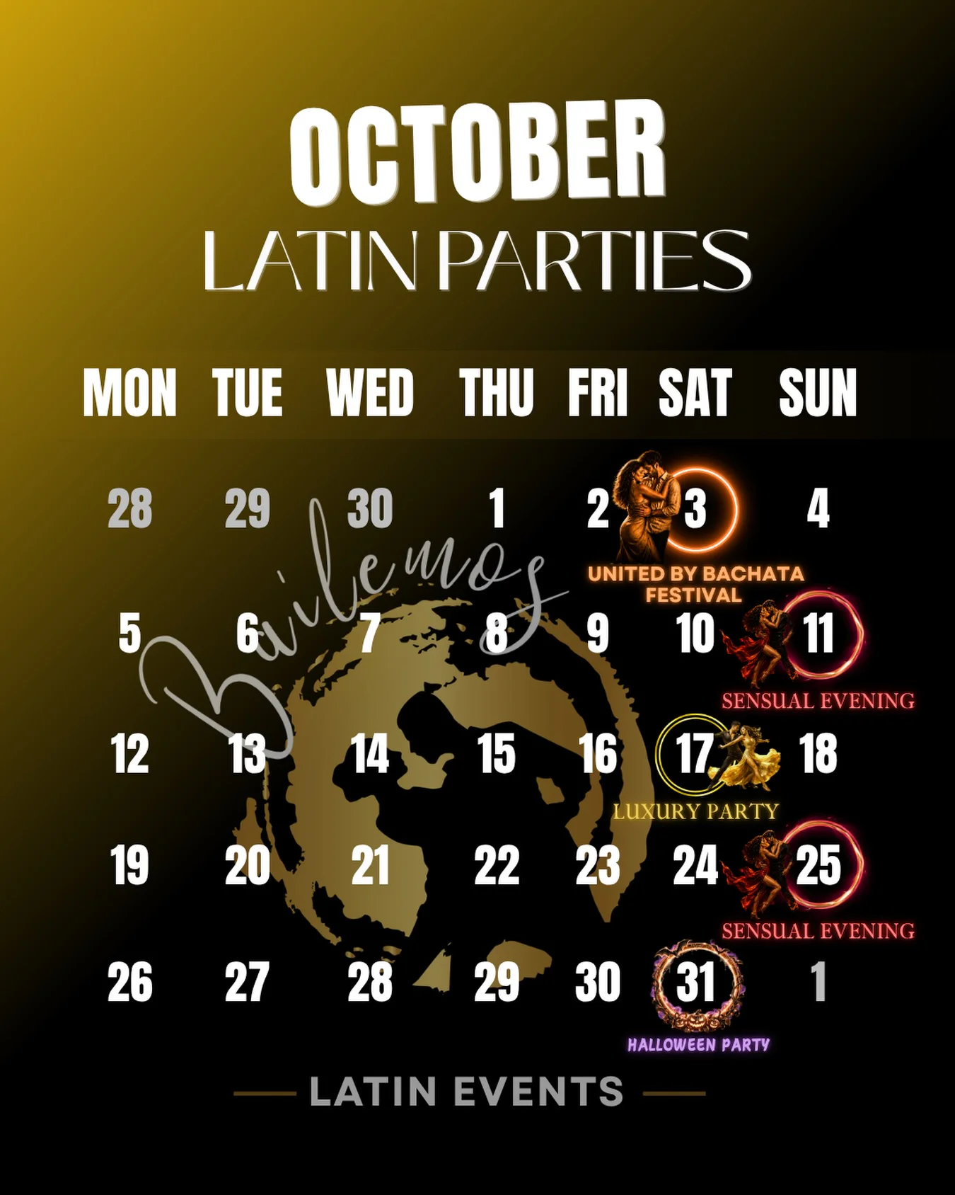 Halloween Latin Party at Bailemos