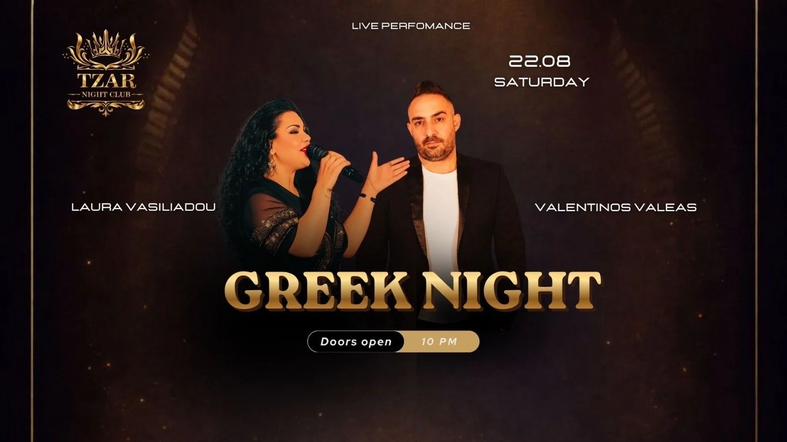 An Authentic Greek Night with Valentinos Valeas and Laura Vasiliadou