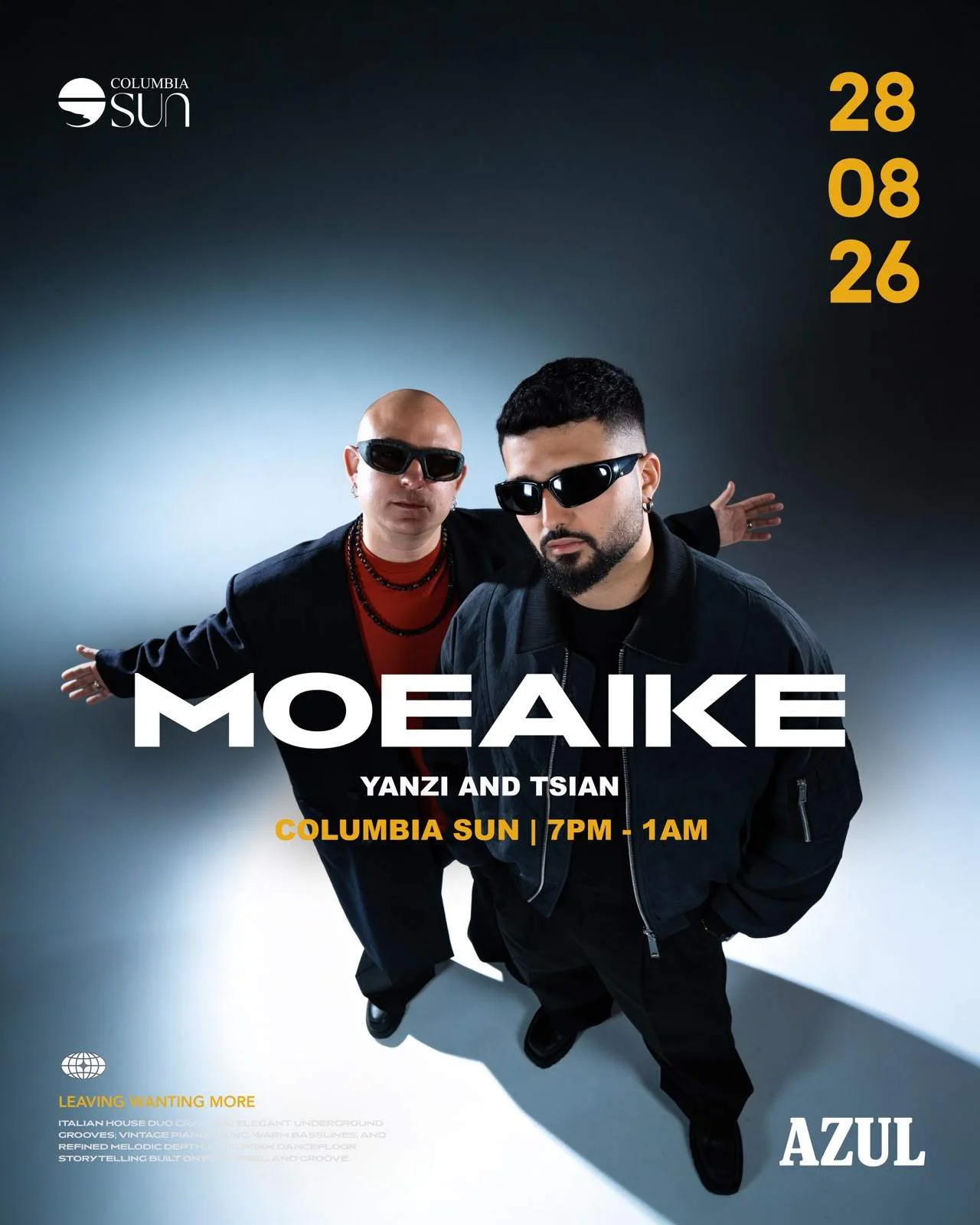 Azul Presents: Moeaike at Columbia Sun
