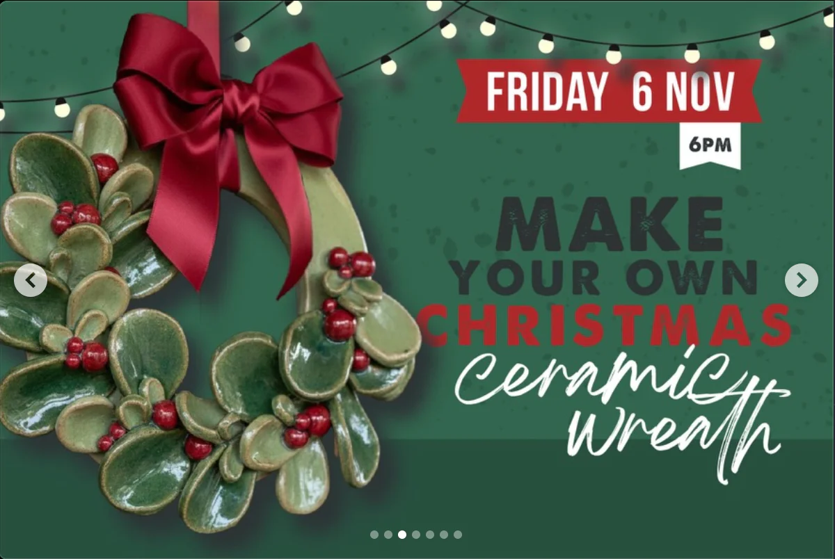 Clay & Wine: Make Your Own Ceramic Christmas Wreath