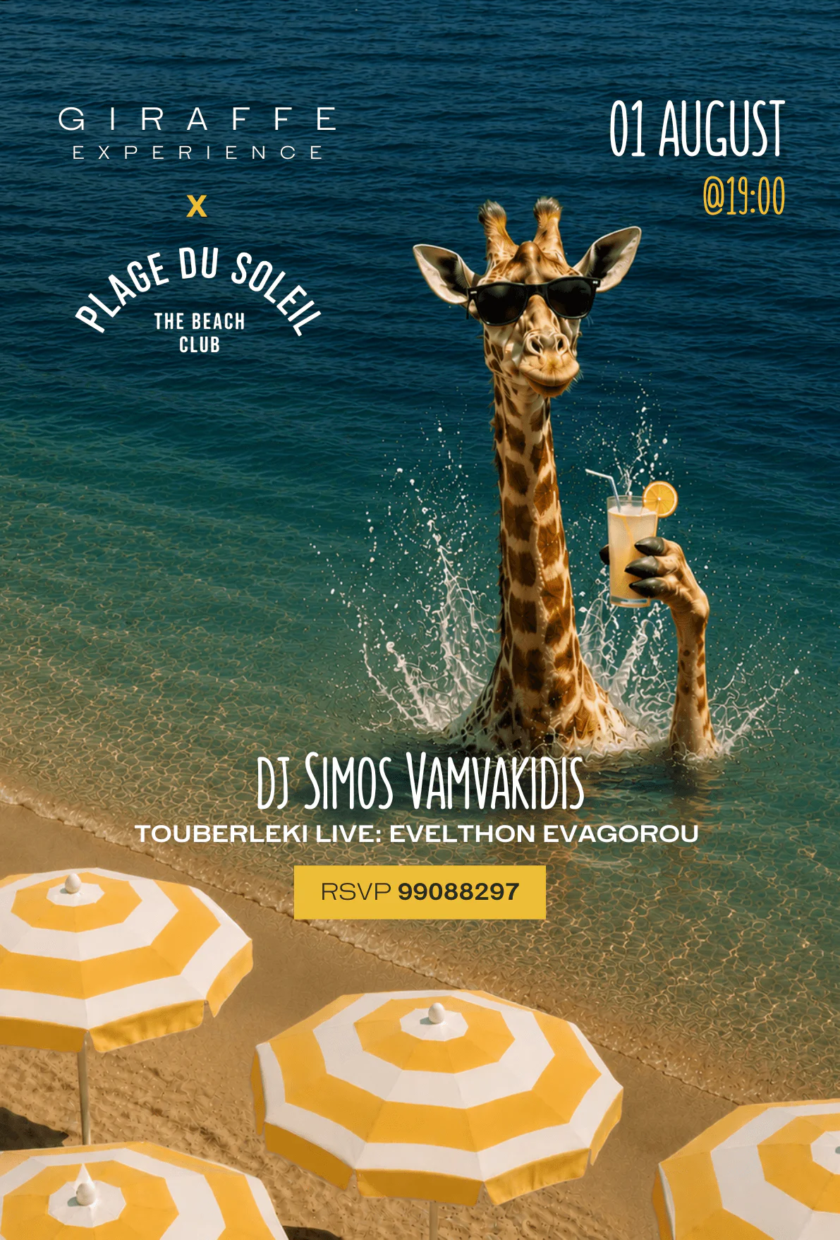 Giraffe Experience: A Summer Sunset Beach Party