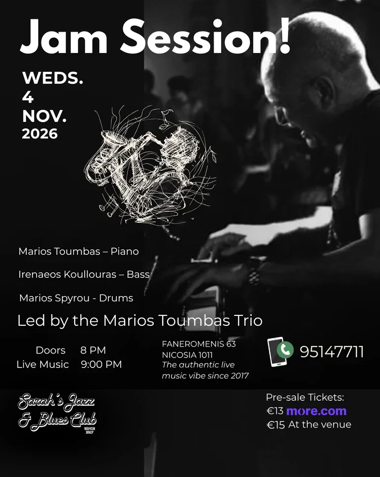 Jam Session with the Marios Toumbas Trio at Sarah's Jazz & Blues Club