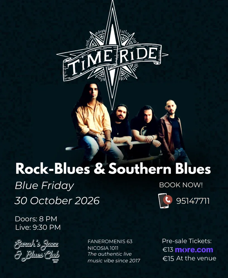 Time Ride: Rock-Blues & Southern Blues at Sarah's Jazz & Blues Club