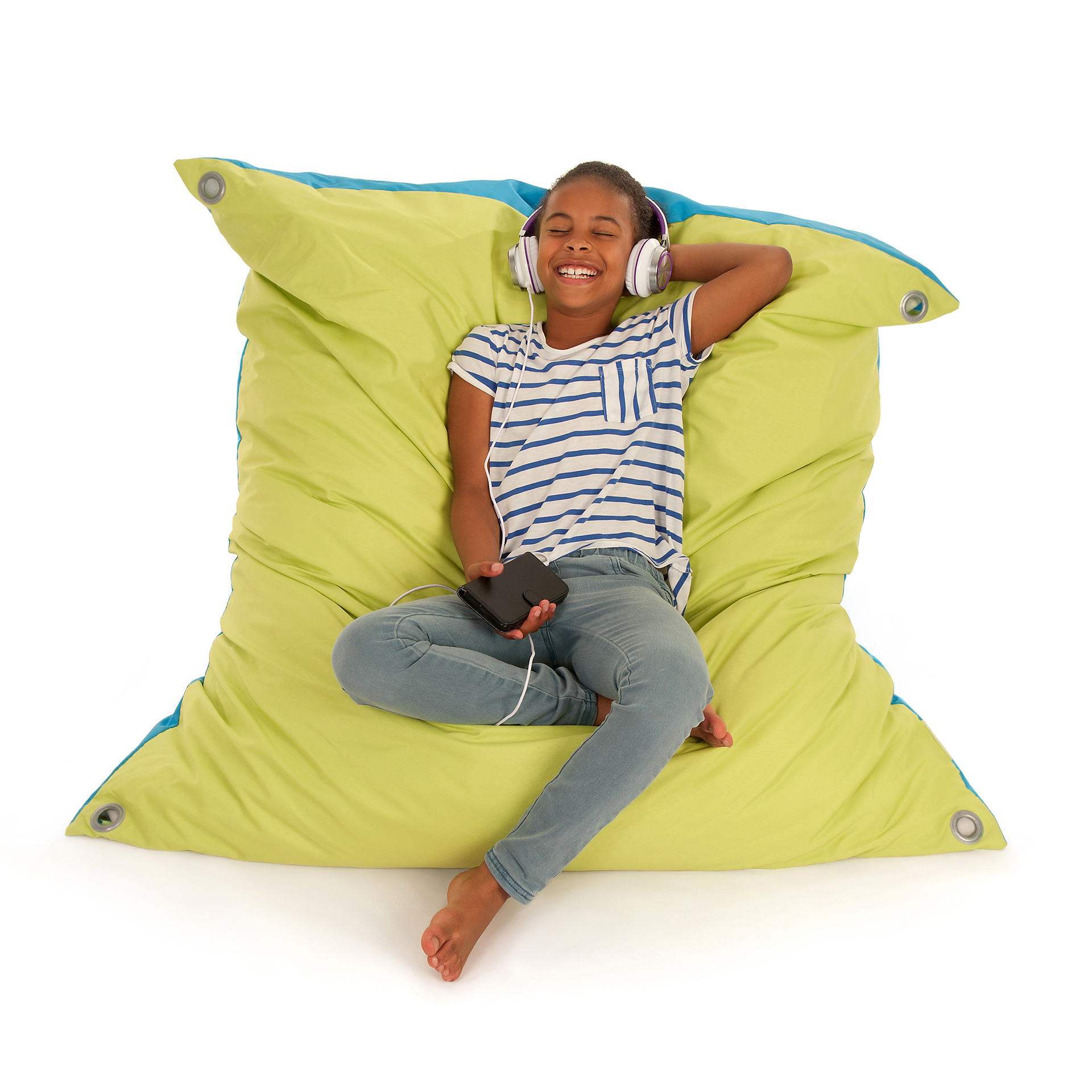 Sitzsack XL, Riesensitzkissen, blau/grün