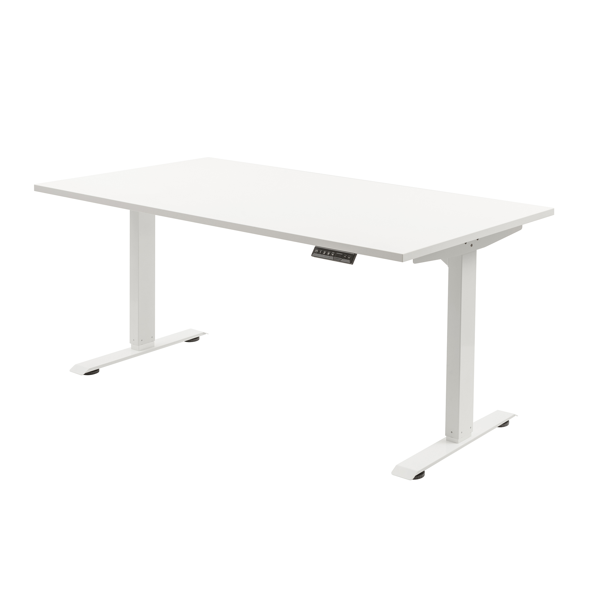 Elektrisch höhenverstellbarer Tisch, 139x80, weiß/weiß
