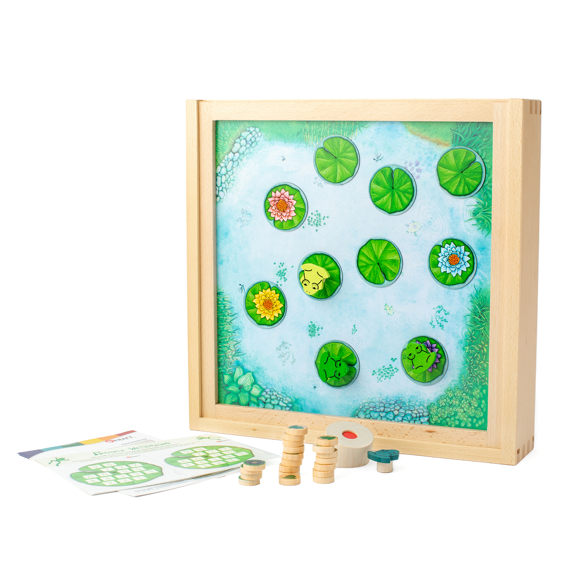 Springfrosch Rana & Weitsprung, 2in1, in Holzbox