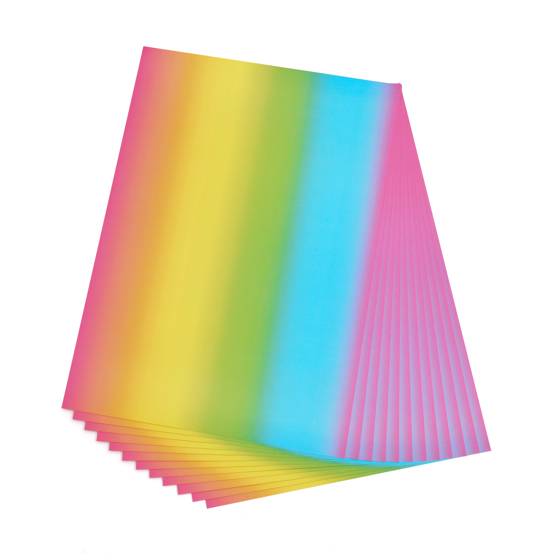P130 g/m², 50x70cm, 12 Bogen, Regenbogenpapier