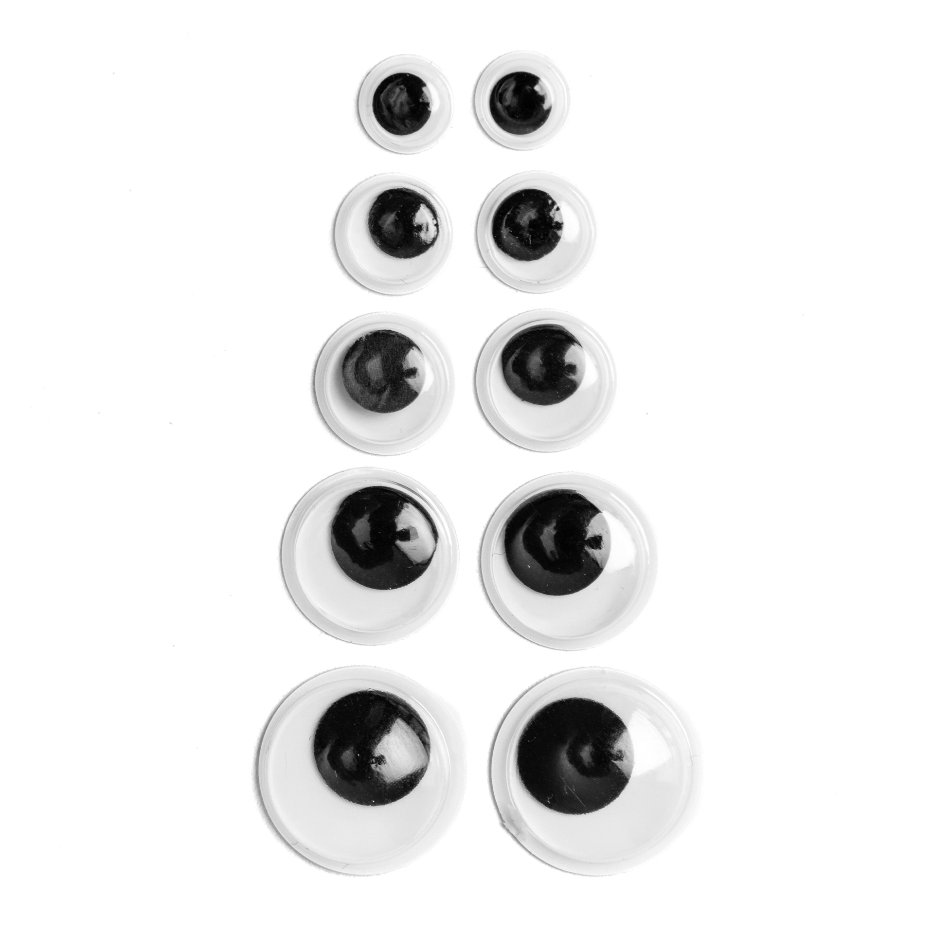 Wackelaugen M, 5 Größen, 500 Stück