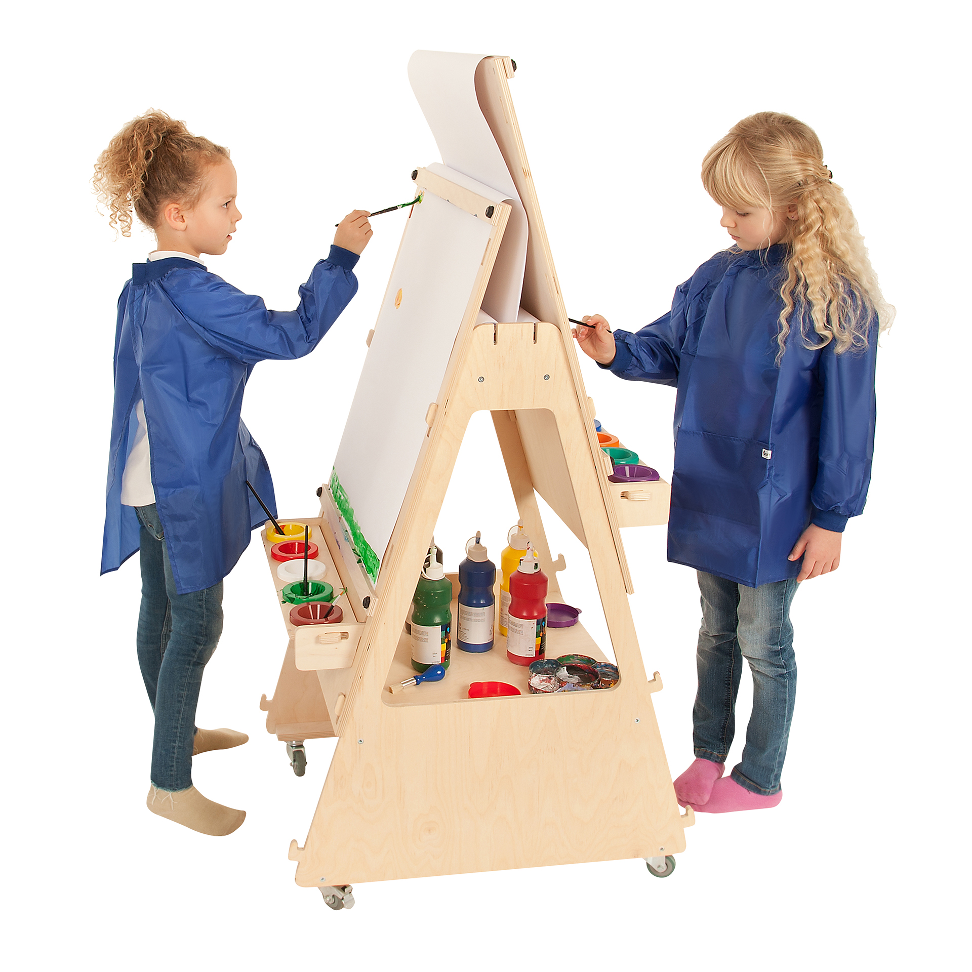 Staffelei aus Holz, auf Rädern