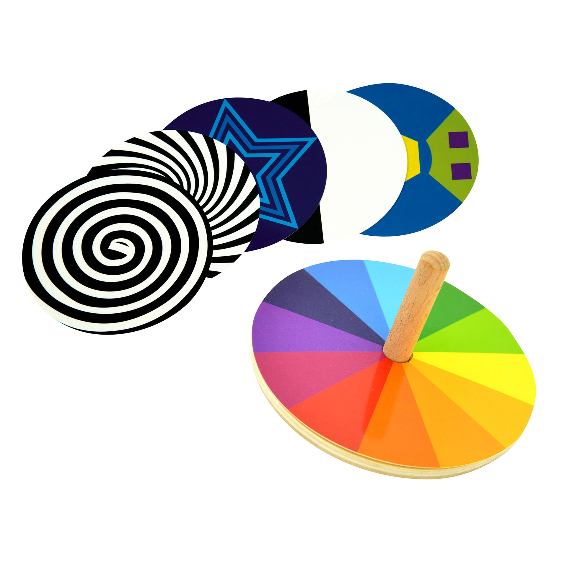Kreisel Faszination, Holzkreisel inkl. 6 Auflagescheibe