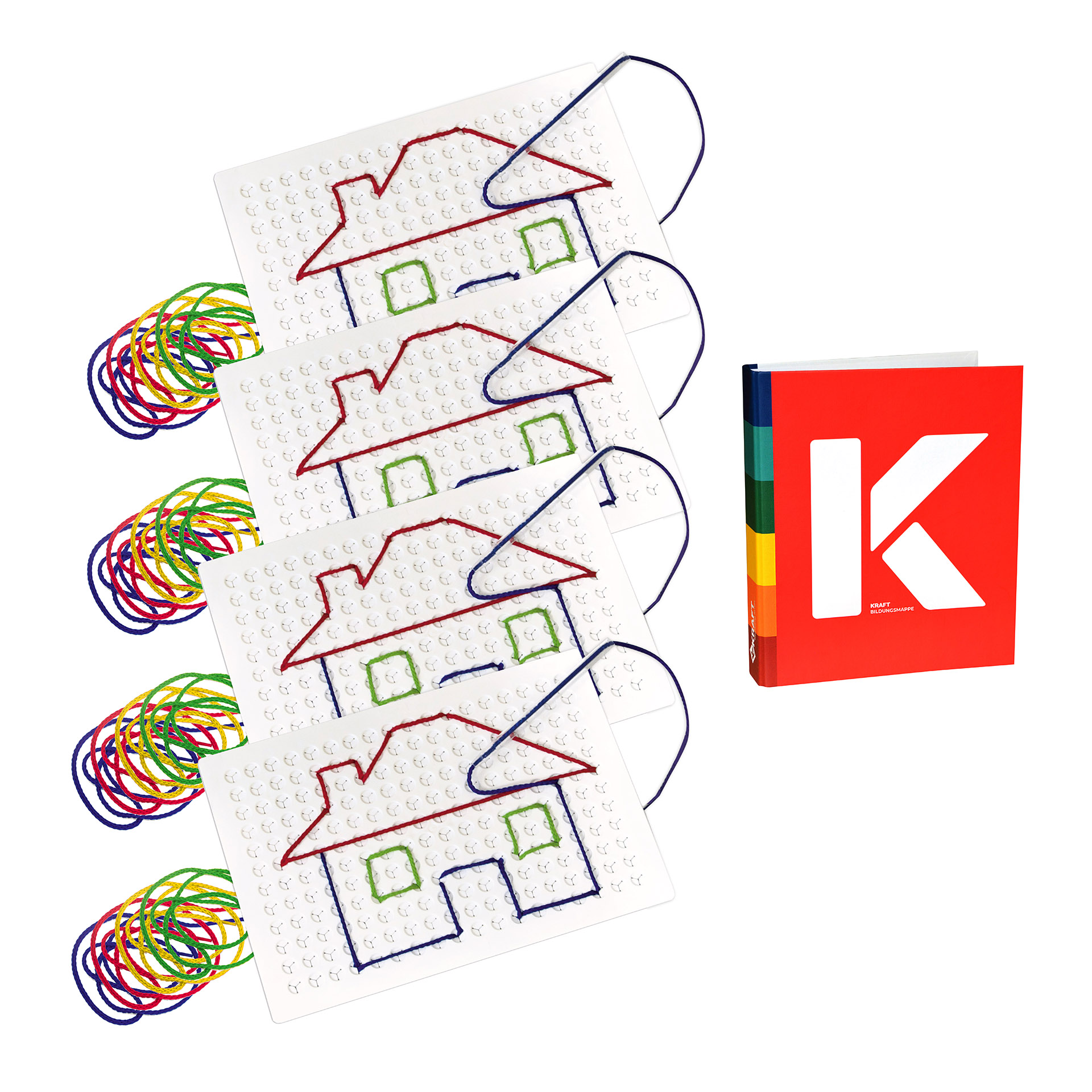 Kreativ Steckbrett, 4er Set, mit Bildungsmappe