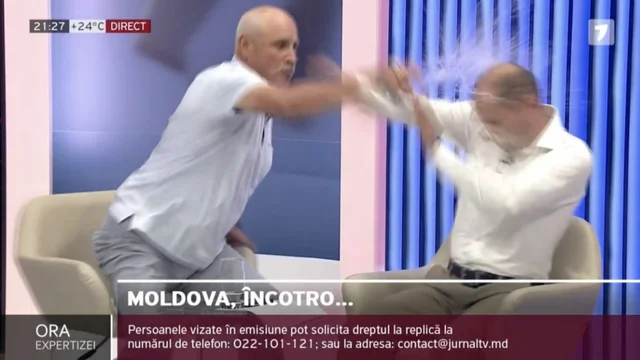 Bătaie în direct la TV între ex-viceministrul de Interne Ghenadie Cosovan și Sergiu Tofilat (VIDEO). UPDATE: Cei doi s-au împăcat