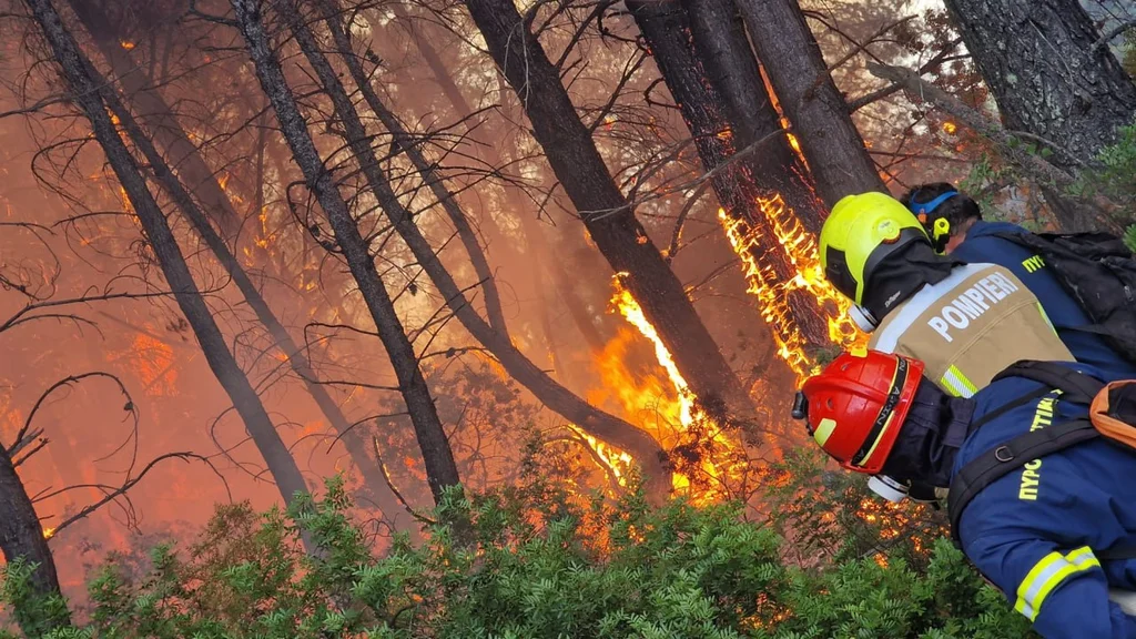 Pompierii moldoveni au intervenit într-un incendiu din Grecia: 12 aeronave și 31 de autospeciale mobilizate