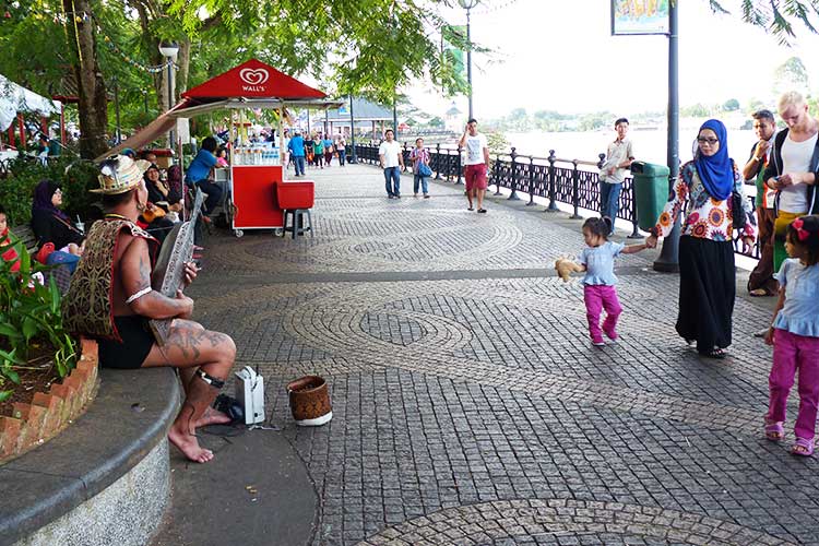 Stad centrum in Kuching, Borneo