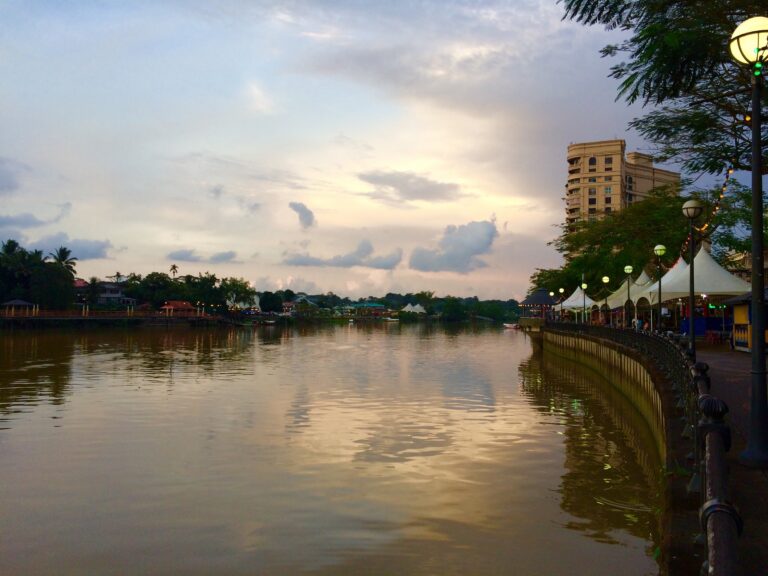 Stad centrum in Kuching, Borneo