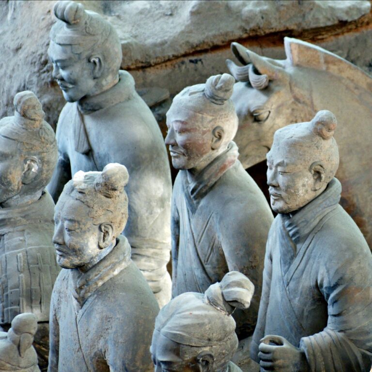 kleisoldaten en paarden Terracottaleger in Xi'an