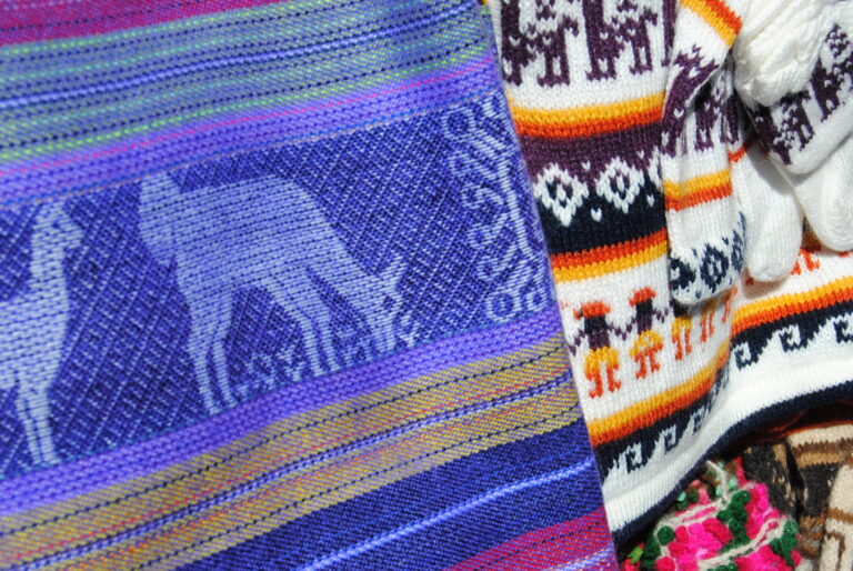 gekleurde peruaanse textieldoeken