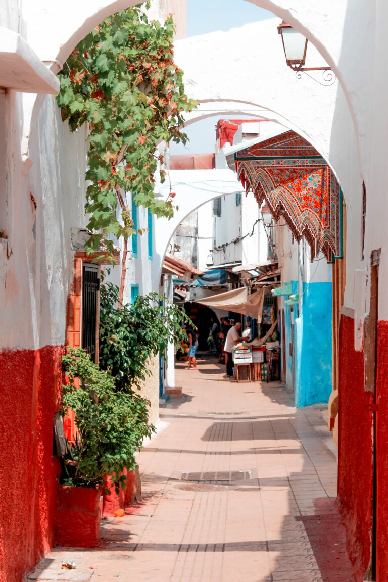 een kleurrijk steegje in Rabat