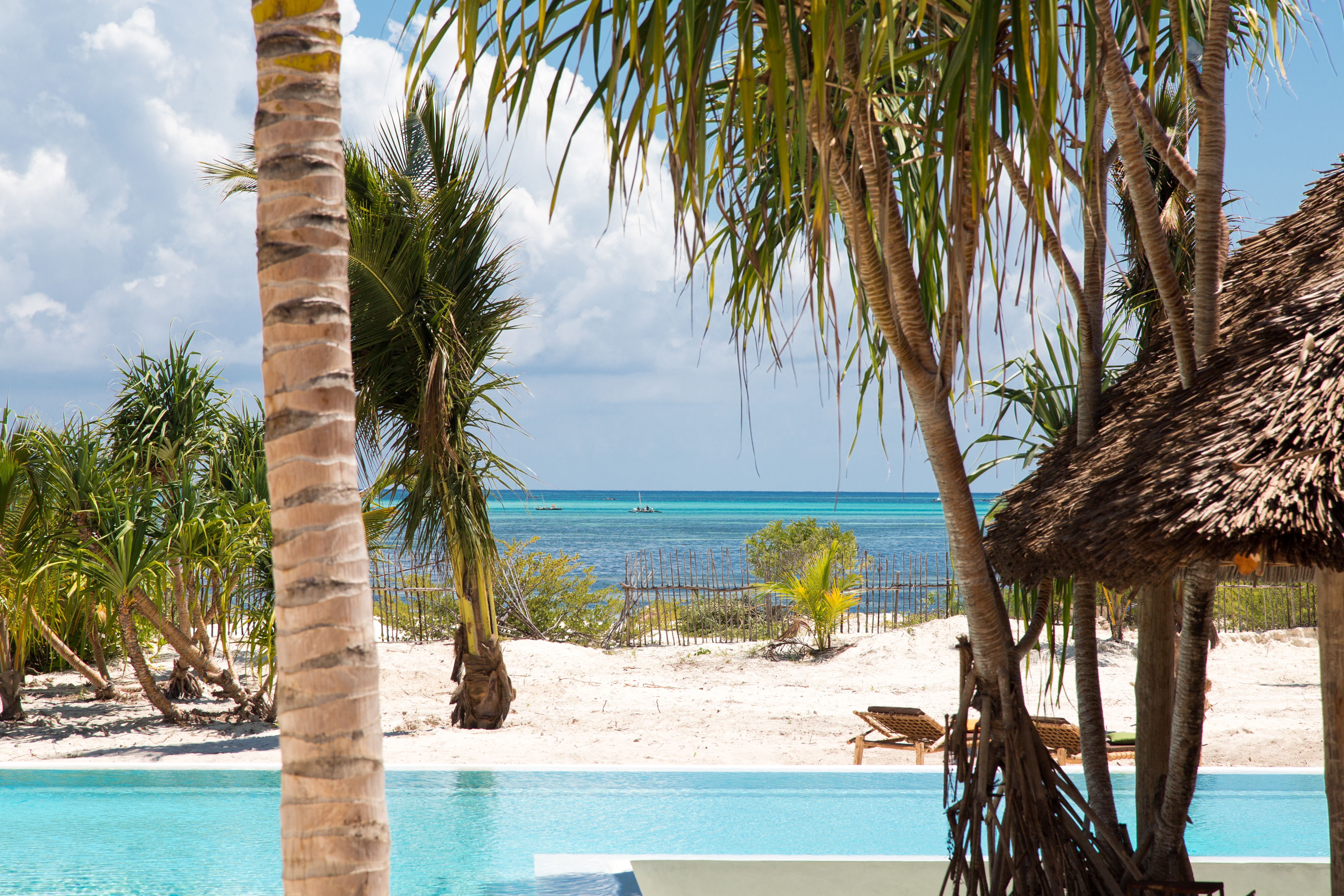 Uitzicht op het strand op Zanzibar