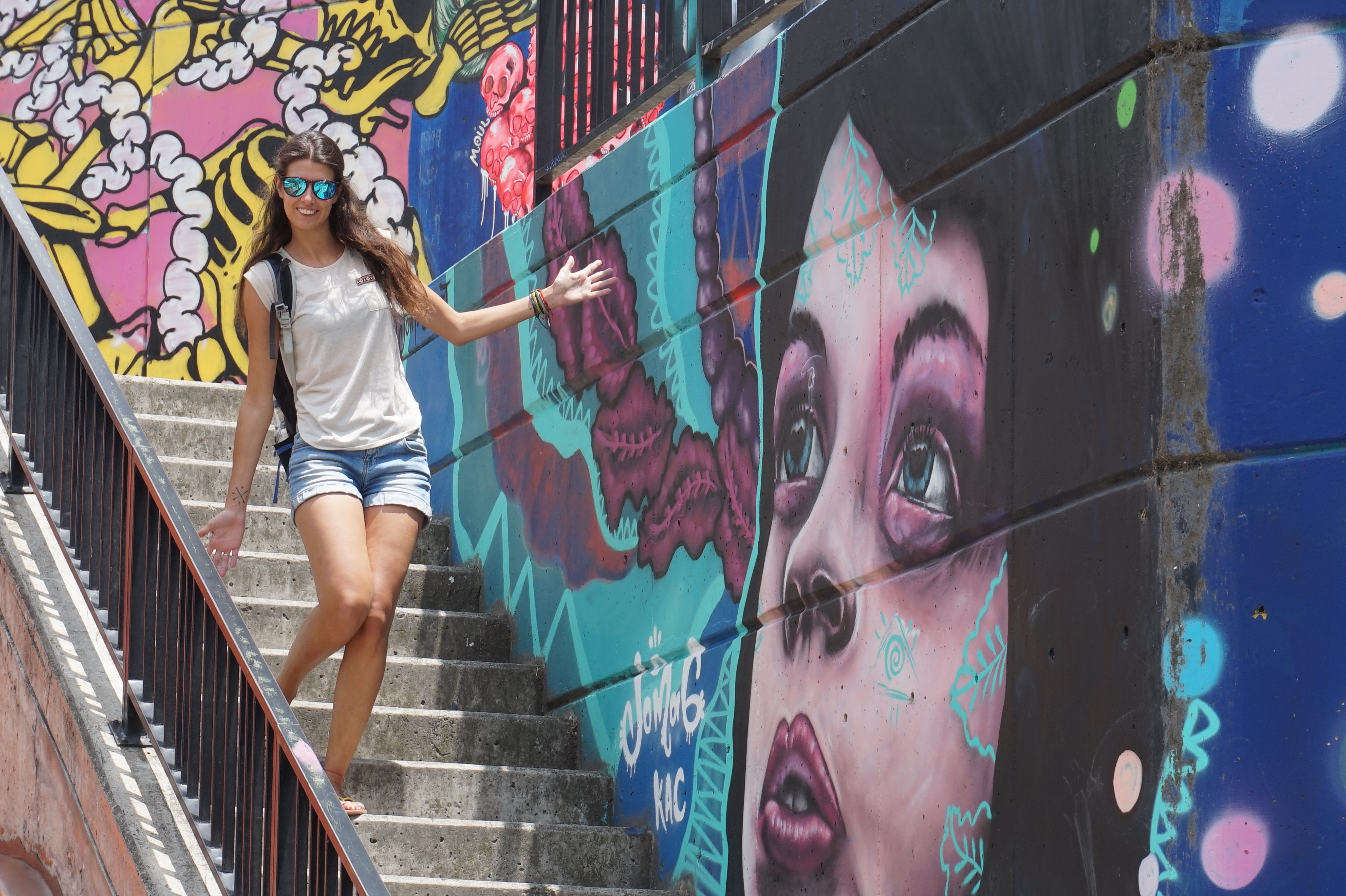 Colombia Medellín wijk comuna 13 met streetart en graffiti