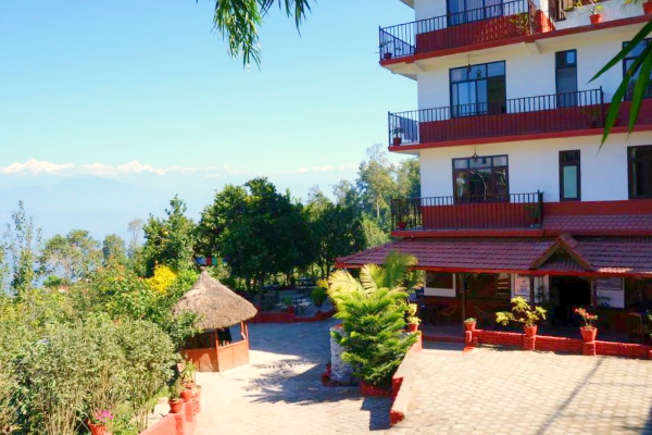 Hotel uitzicht in Nepal
