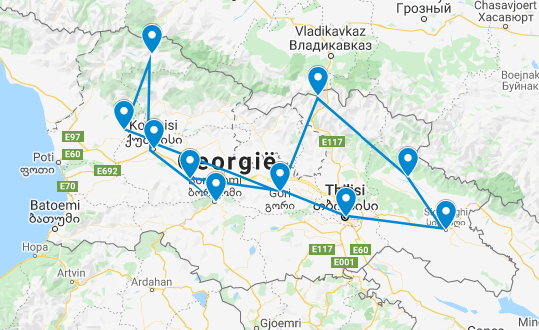 Routekaart van de reis Georgië best local experiences