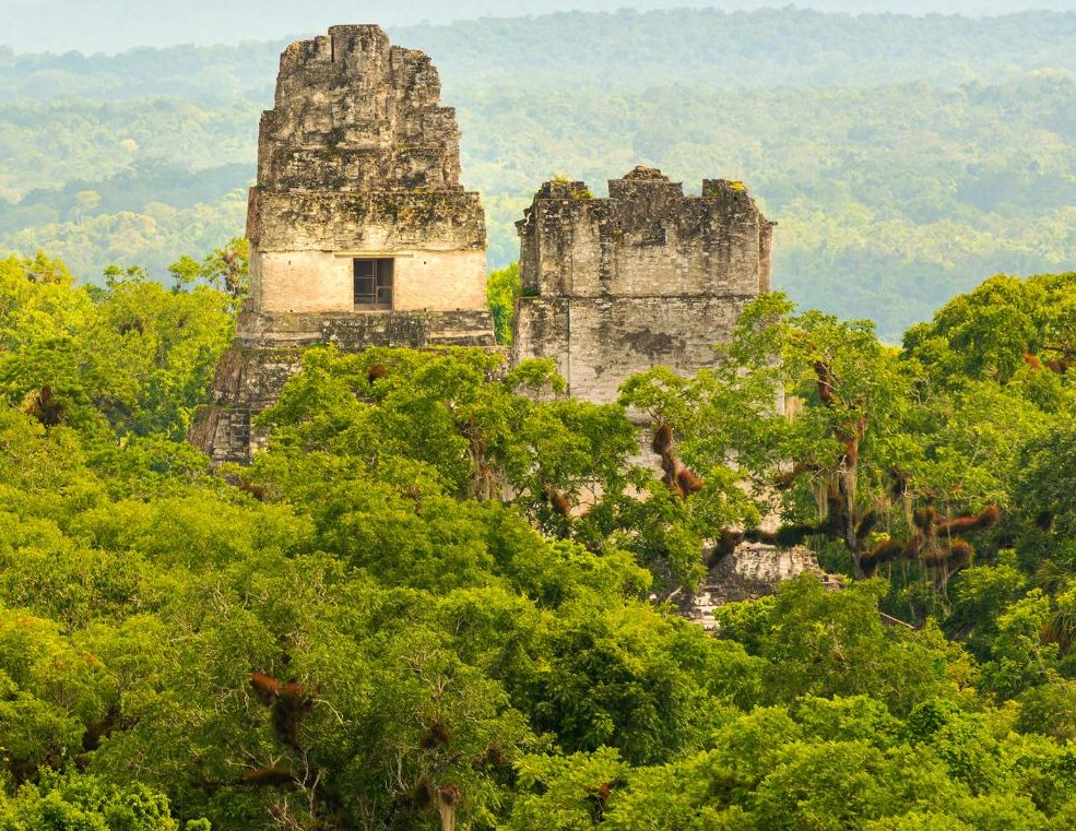 tikal maya ruïnes in de jungle van guatemala