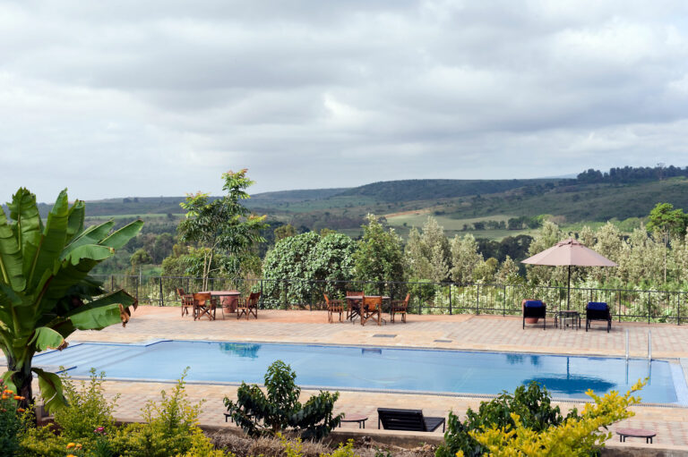 Zwembad met uitzicht van de Tloma Lodge in Tanzania