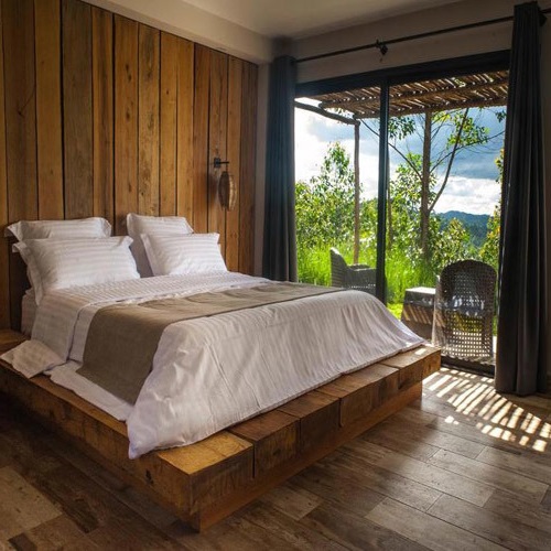 Tweepersoonskamer in Andasibe Lodge in Madagaskar