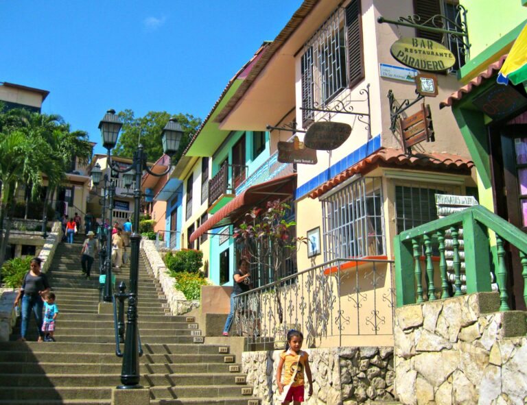 huizen aan een trap die omhoog loopt in de stad Guayaquil