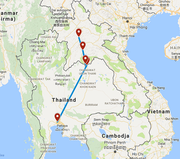 Routekaart van de reis Familiereis Laos met kinderen