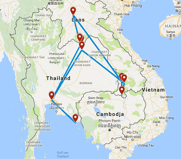 Routekaart van de reis Laos highlights & hidden gems
