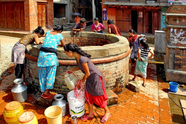 Trekking naar Sanga en bus Bhaktapur in Nepal