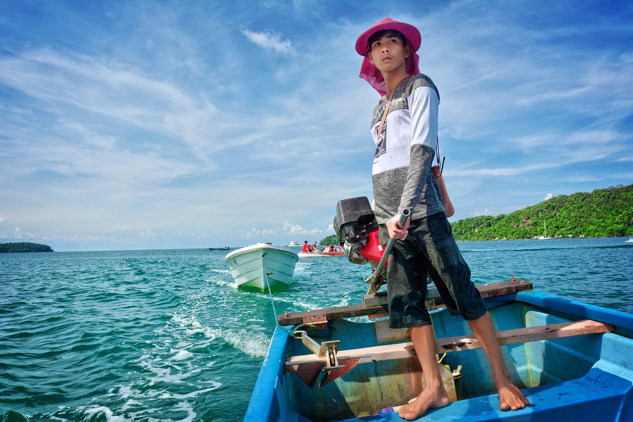 traditionele visser in Thailand