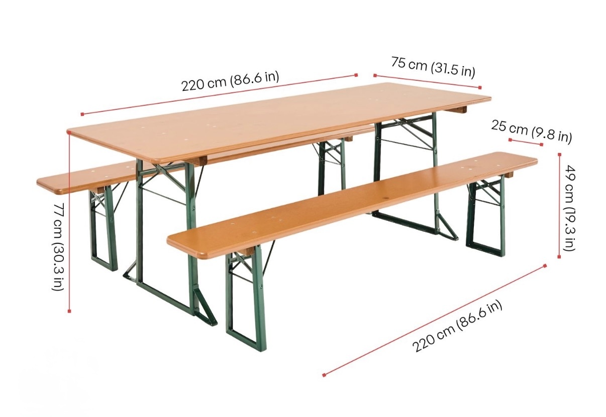 Bierzeltgarnitur 2,20 meter