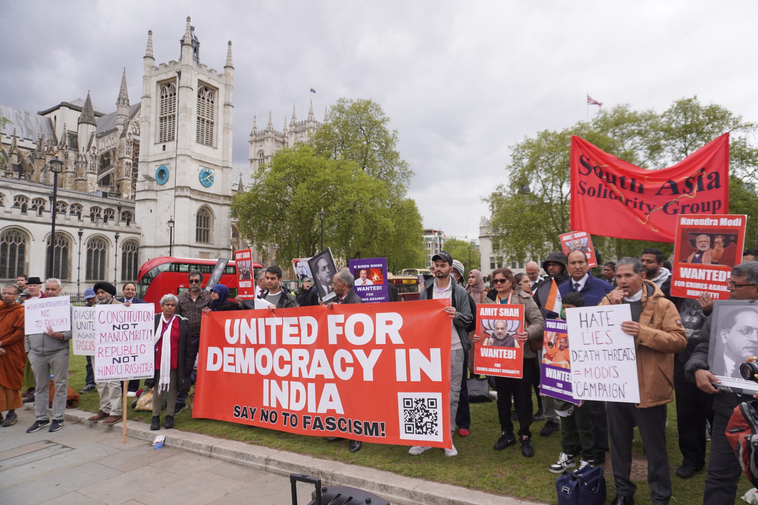 London: Diaspora organisations hold ‘vigil for democracy in India’ as anti-Muslim hate speech spikes around elections