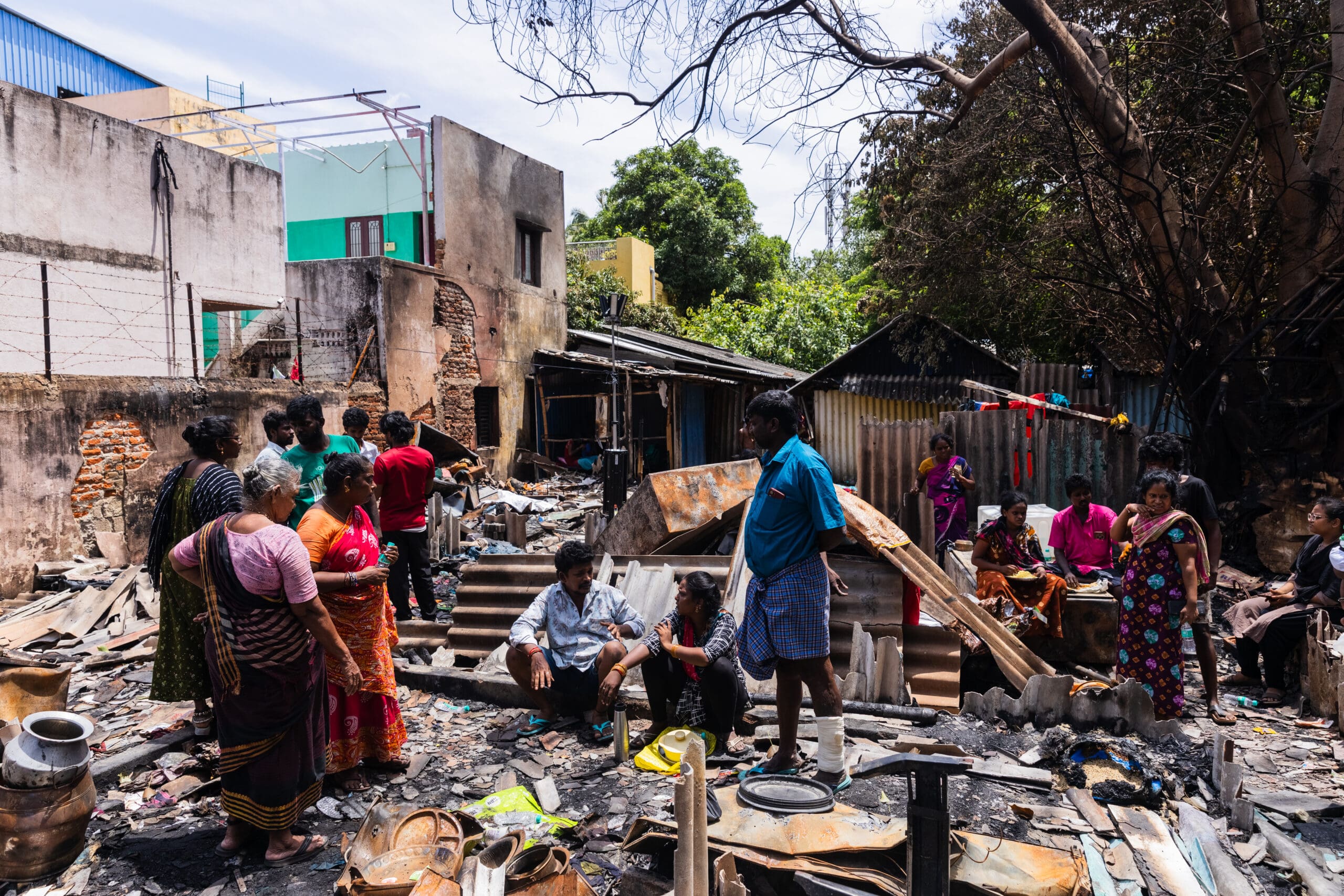 When shelter burns, so do futures: Fire destroys 24 houses in North Chennai’s slum 