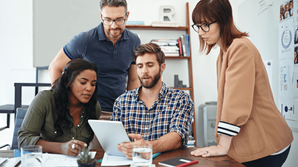 creative business people working together