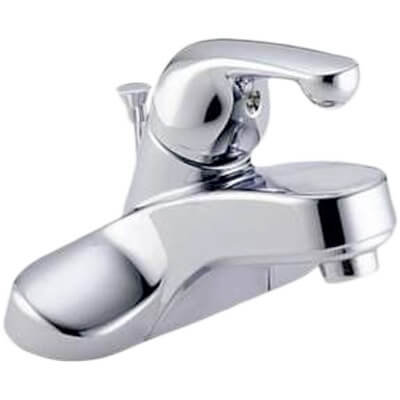 single-handle Delta 520-MPU faucet with a polished chrome finish