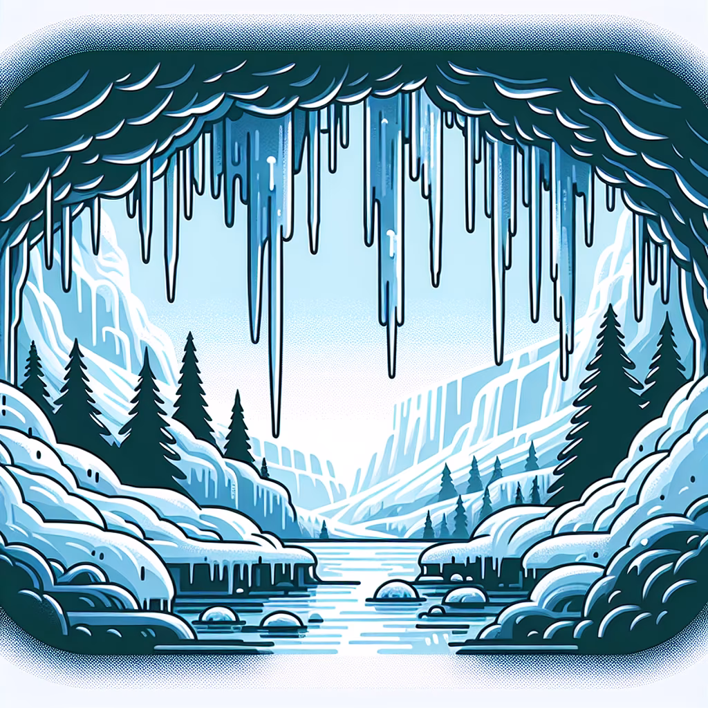 Crossword clue: Glacial cave formation