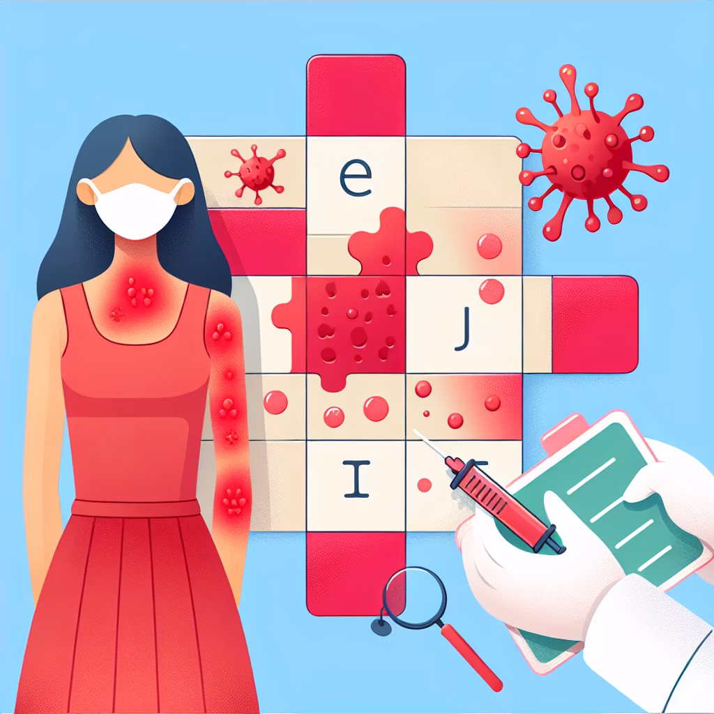 Crossword clue: Allergy symptom