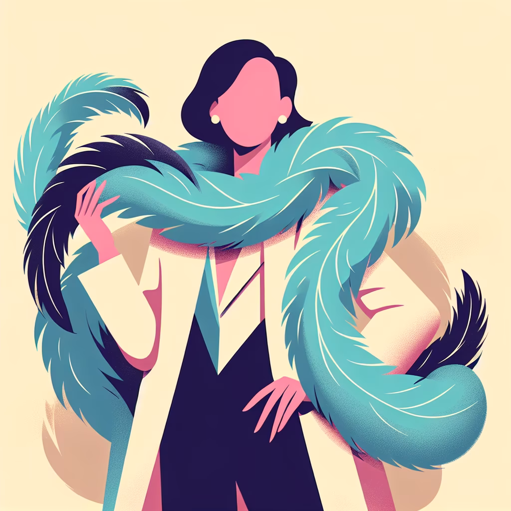 Crossword clue: Feathery neckwear