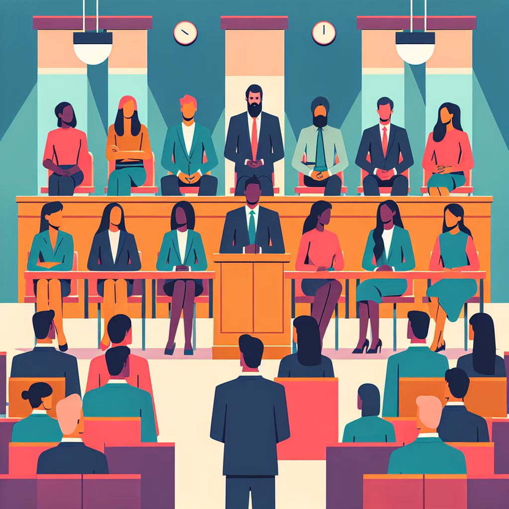 Crossword clue: Member of jury