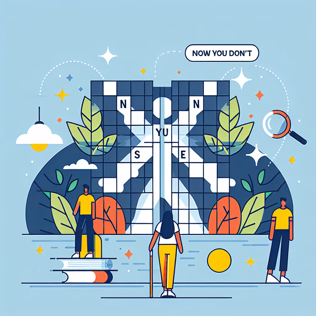 Crossword clue: Now you ___, now you don't