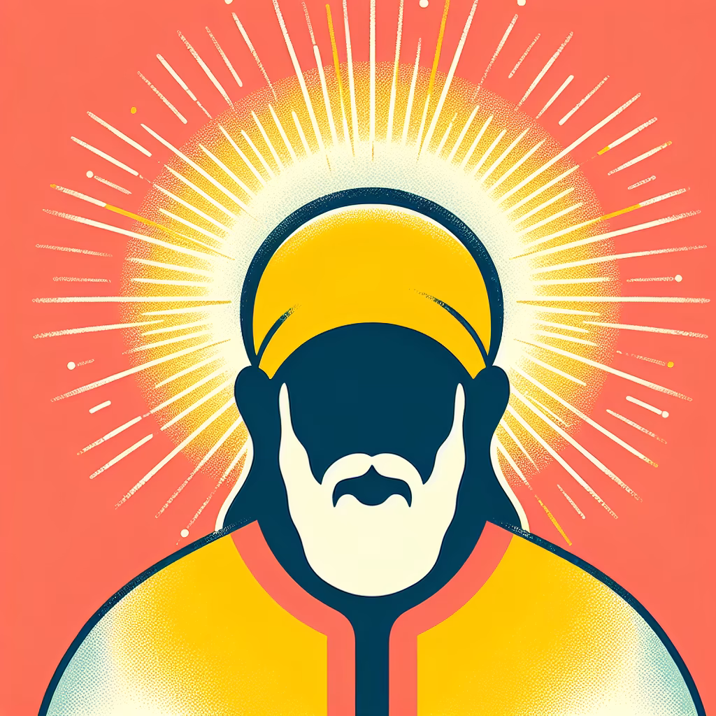 Crossword clue: Saintly glow, like behind Sai Baba's picture