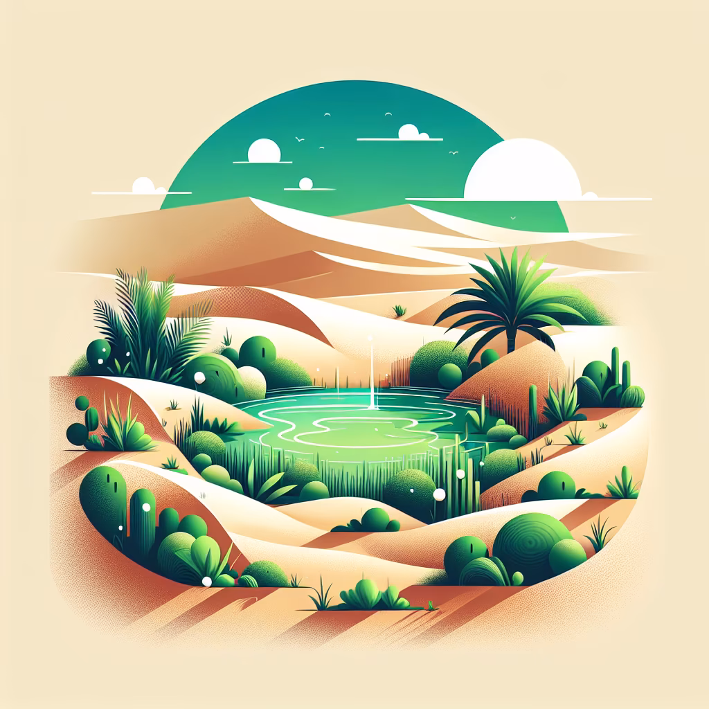 Crossword clue: Green spots in deserts