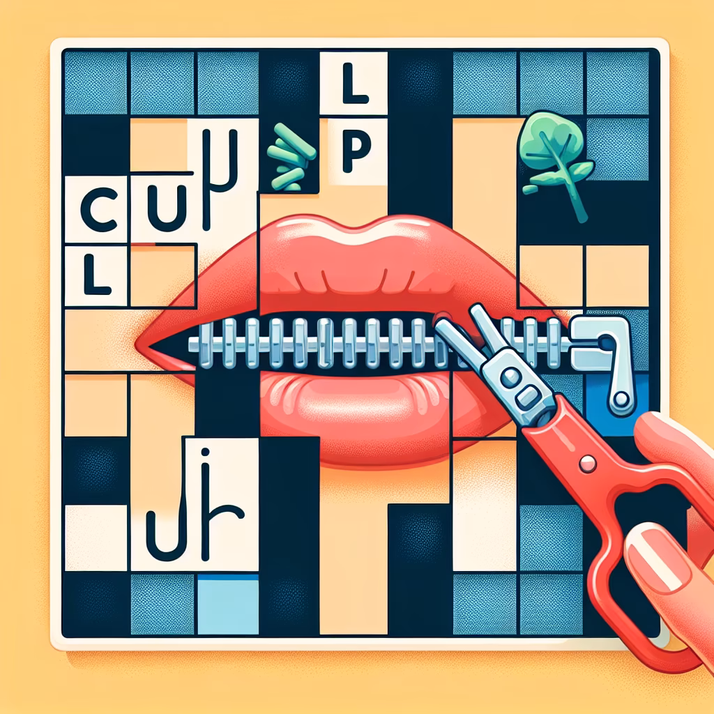 Crossword clue: "Zip your lip!"