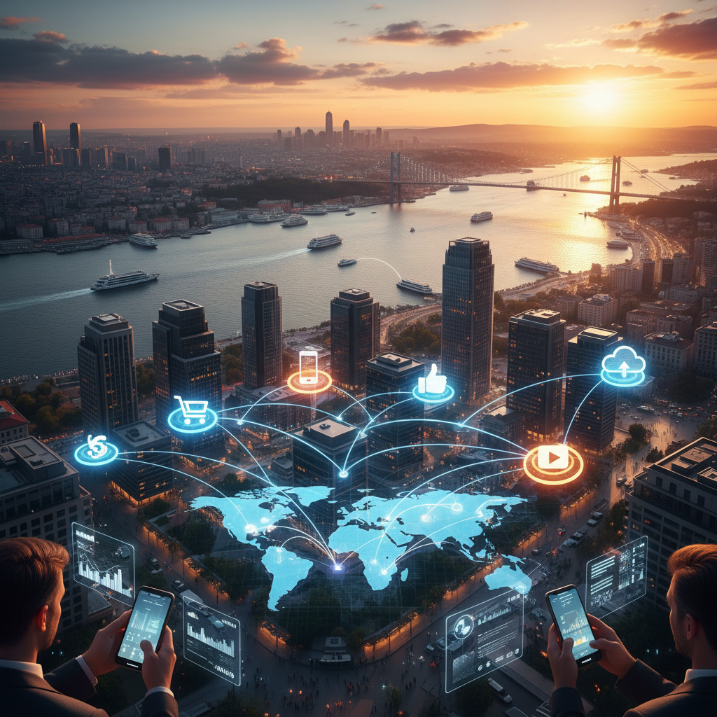 Modern Turkish economy and business districts, cityscape, horizontal